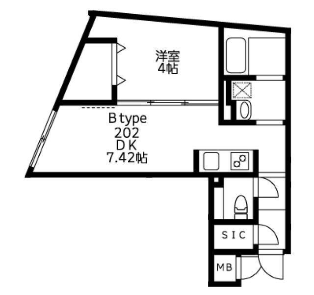 ユーレジデンス武蔵小山(1DK/3階)の間取り写真