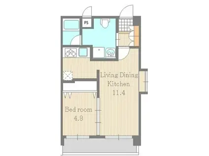 セントレジス医大通(1LDK/2階)の間取り写真