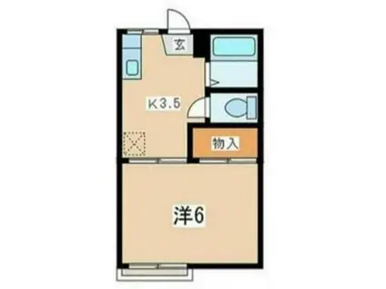 山の上ハウス(1K/1階)の間取り写真