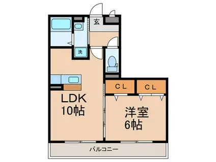 ナイスコートII(1LDK/2階)の間取り写真