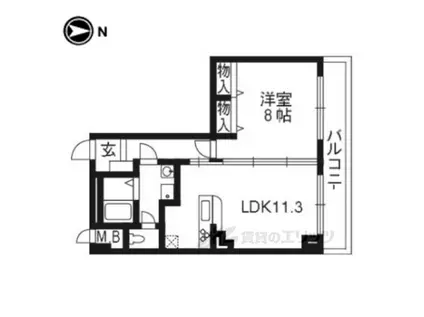 ヴィラ・グレイス(1LDK/2階)の間取り写真