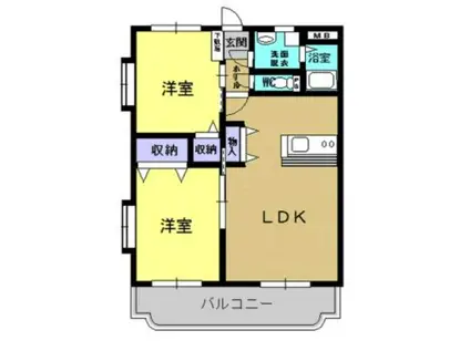 ユーミーU&Pときわ(2LDK/4階)の間取り写真