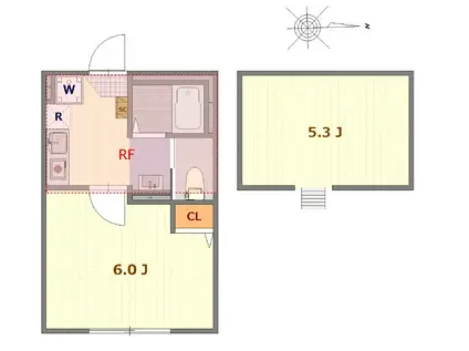 グランシード(1K/1階)の間取り写真