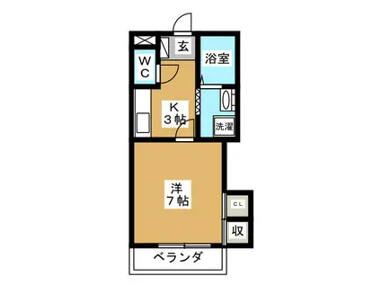 アーバンAMANO(1K/3階)の間取り写真