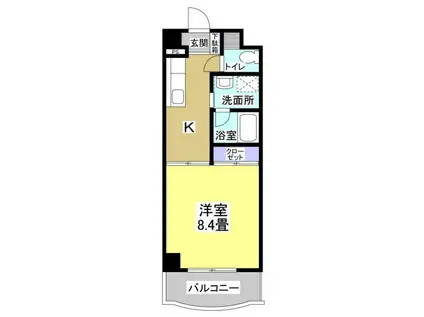 リベラみすず(ワンルーム/2階)の間取り写真