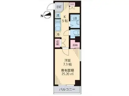 メゾン ド セリッサ(1K/2階)の間取り写真