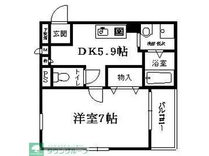 コンブリオ柏(1DK/2階)の間取り写真