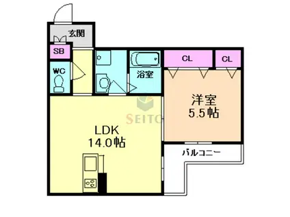 LE NORD REBELDE(1LDK/3階)の間取り写真