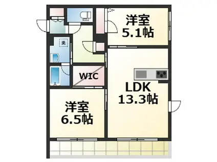 ラピス―ル(2LDK/1階)の間取り写真