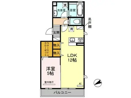 アルカンシェル(1LDK/2階)の間取り写真