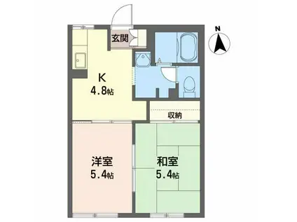 ディアス・ルフラン(2K/1階)の間取り写真