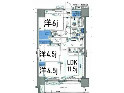 ブリシア横濱石川町(2SLDK/3階)の間取り写真