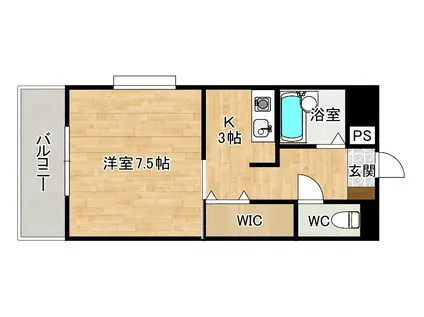 ピュアシティ小倉(1K/11階)の間取り写真