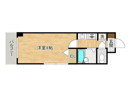 エスポワール城野(1K/3階)の間取り写真