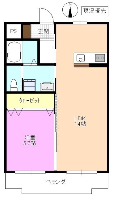 KFTマンション(1LDK/1階)の間取り写真