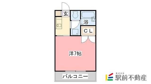 パシフィック佐賀II(1K/5階)の間取り写真