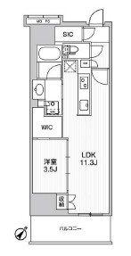 WORVE横浜伊勢佐木町(1LDK/8階)の間取り写真