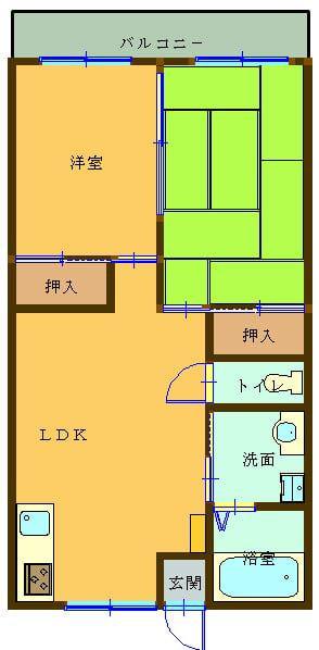 高浜BLDII(2LDK/3階)の間取り写真