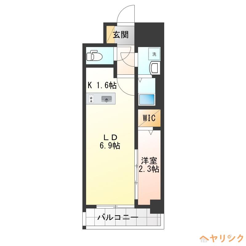 メイクスアート名古屋城西(1LDK/7階)の間取り写真