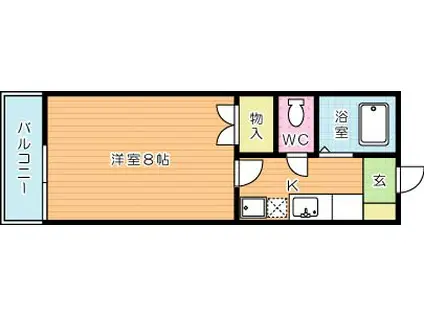 シティベ-ル守恒(1K/2階)の間取り写真