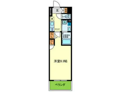 ブランシュ京橋(1K/6階)の間取り写真