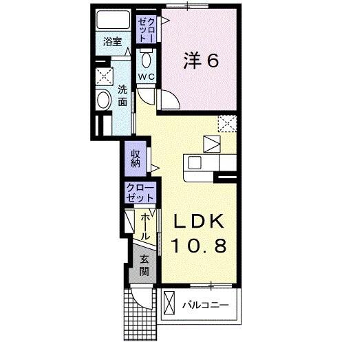 コルテーゼ III(1LDK/1階)の間取り写真