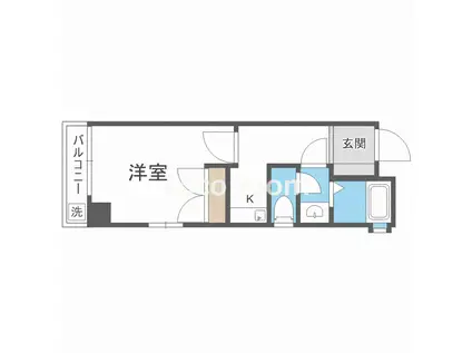 ビクトワーレ(1K/9階)の間取り写真