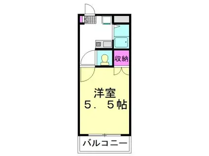 WJS-Ⅱハイツ(1K/2階)の間取り写真