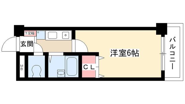 シャンポール長久手(1K/3階)の間取り写真