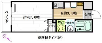 ドムスOGAWA(1K/2階)の間取り写真
