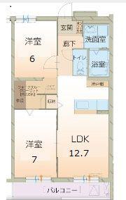 CUARTO GISHOU(2LDK/3階)の間取り写真