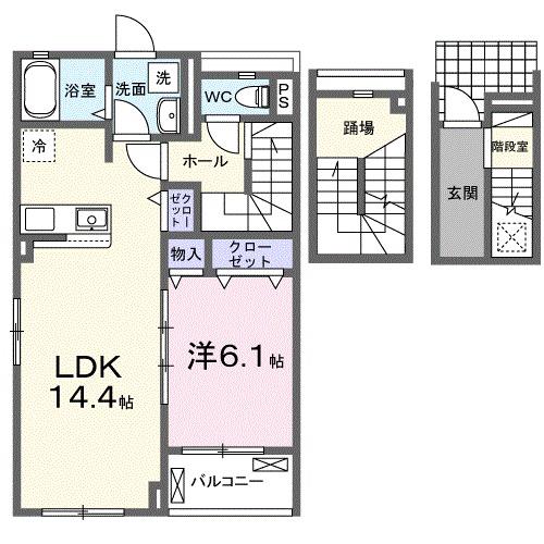 ネオ レクサス I(1LDK/3階)の間取り写真
