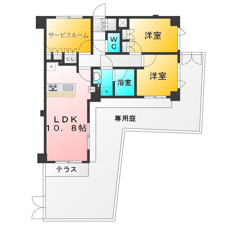 エルデンシア南大泉(2SLDK/1階)の間取り写真