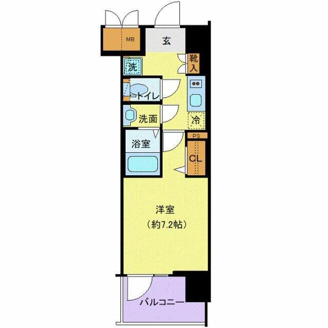 プレサンス ジェネ 浅草イースト(1K/3階)の間取り写真