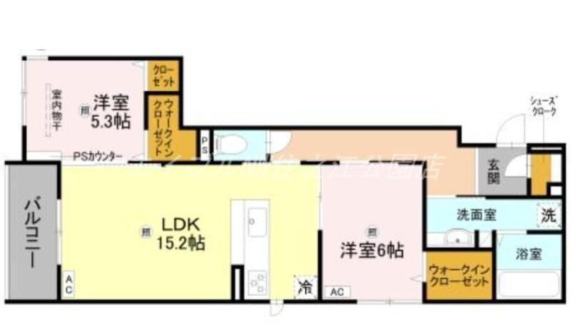 LA COEUR北島(2LDK/3階)の間取り写真