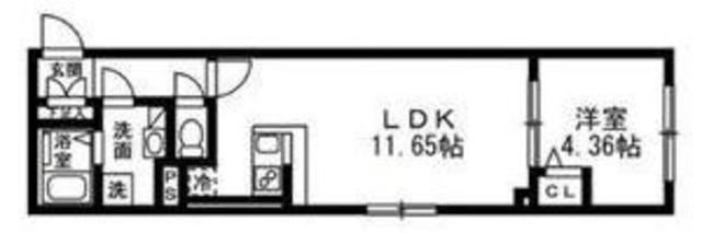 SOLASIA RESIDENCE 武蔵小山(1LDK/1階)の間取り写真