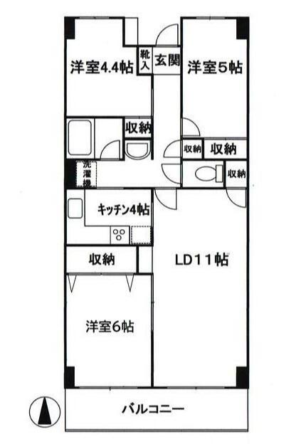 スイホウ壱番館(3LDK/6階)の間取り写真