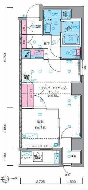 GENOVIA南千住VII(1LDK/7階)の間取り写真