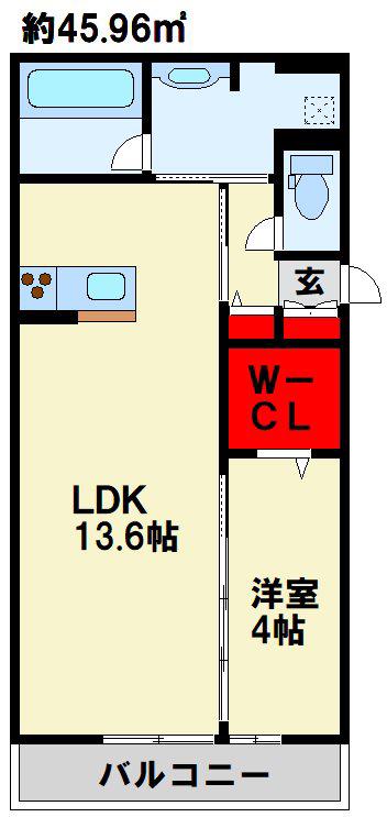HABITAT YOSHINO(1LDK/3階)の間取り写真