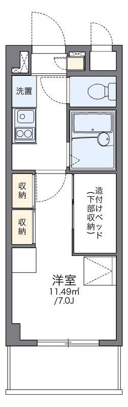 レオパレスユリパレス柏木(1K/2階)の間取り写真
