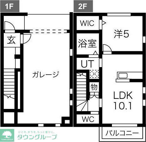 ETERFORT B棟(1LDK/1階)の間取り写真