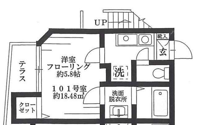 クレステージ中野(1K/1階)の間取り写真