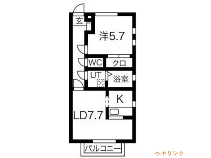 グレースIII B棟(1LDK/2階)の間取り写真