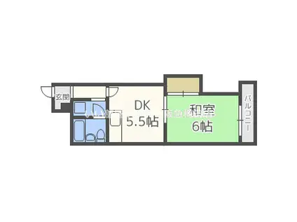 メゾンサプリーム(1DK/4階)の間取り写真