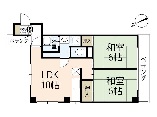 第3弘億ビル(2LDK/4階)の間取り写真