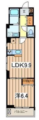 ケーエーリリーマンション(1LDK/2階)の間取り写真