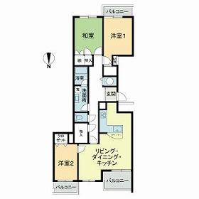高宮ハウスA(3LDK/4階)の間取り写真