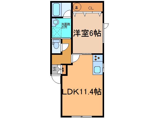 光陽MS中札内(1LDK/1階)の間取り写真