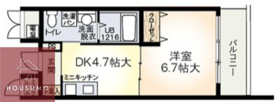 タカマツレジデンス柴原(1DK/3階)の間取り写真