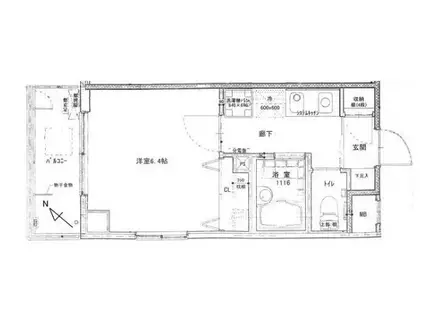 プリズム幕張本郷(1K/6階)の間取り写真